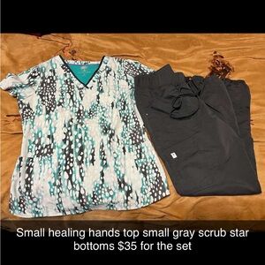 Nurse CNA scrub set teal and gray size small